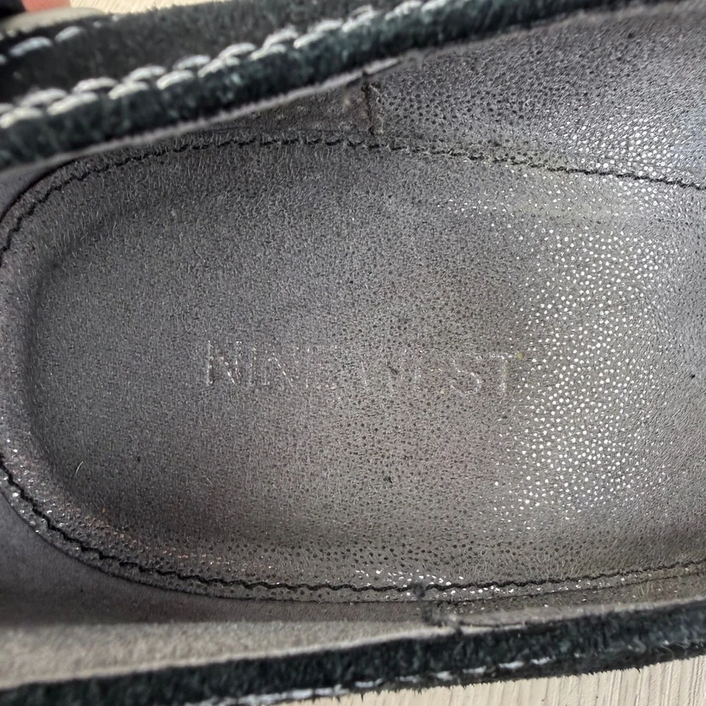 Nine West Black Haircalf Wedge Pumps Career Office Work Dress Comfort Heels
